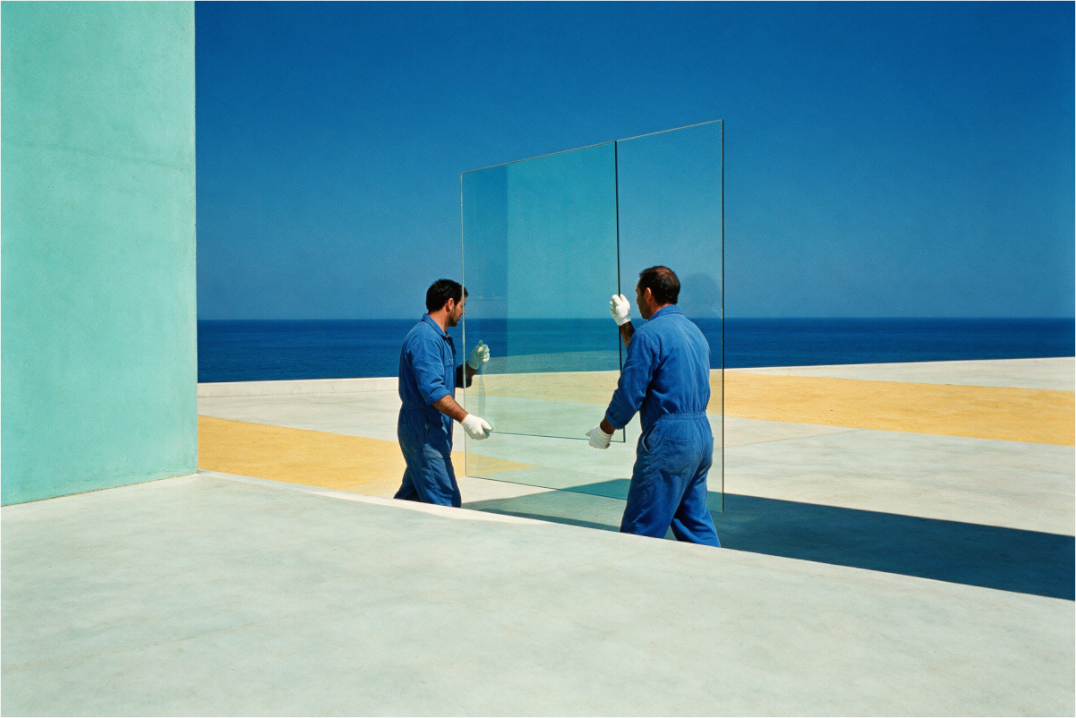 Main image Glass — Conceptual Blue Coastal Wall Art | High Noon No. 07