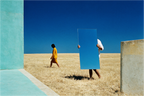Main image Mirror — Surreal Blue and Gold Landscape Print | High Noon No. 03