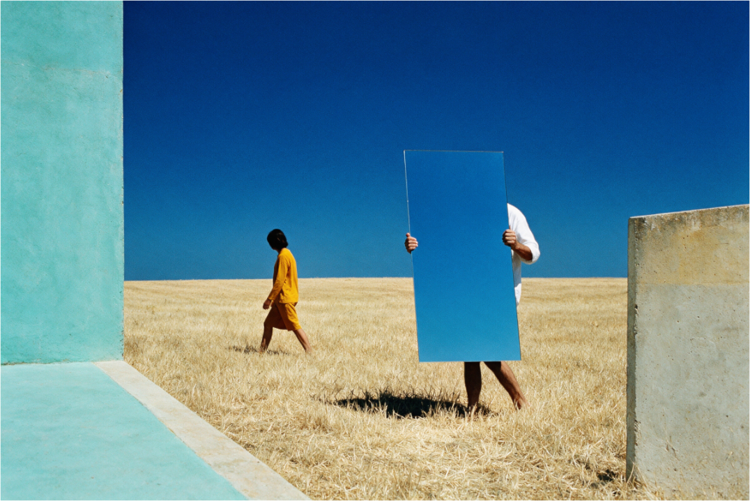Main image Mirror — Surreal Blue and Gold Landscape Print | High Noon No. 03