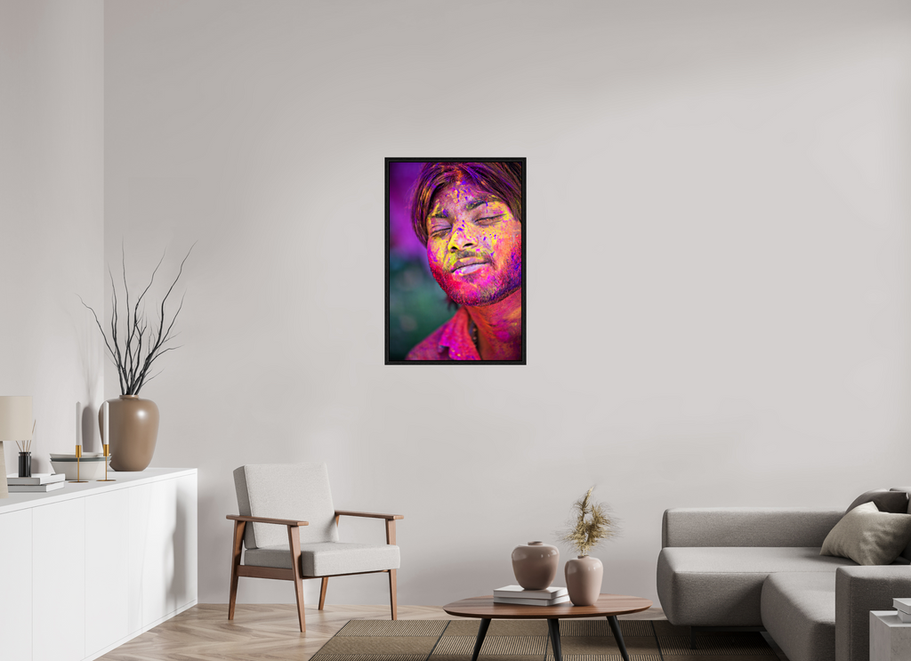 60 x 90 cm, Floater Frame India No. 20 — Eyes Closed