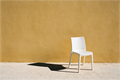 Main image Empty Chair — Minimalist Ochre Wall Art | High Noon No. 05