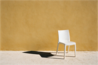 Main image Empty Chair — Minimalist Ochre Wall Art | High Noon No. 05