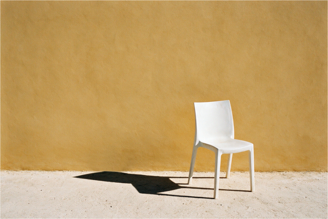 Main image Empty Chair — Minimalist Ochre Wall Art | High Noon No. 05