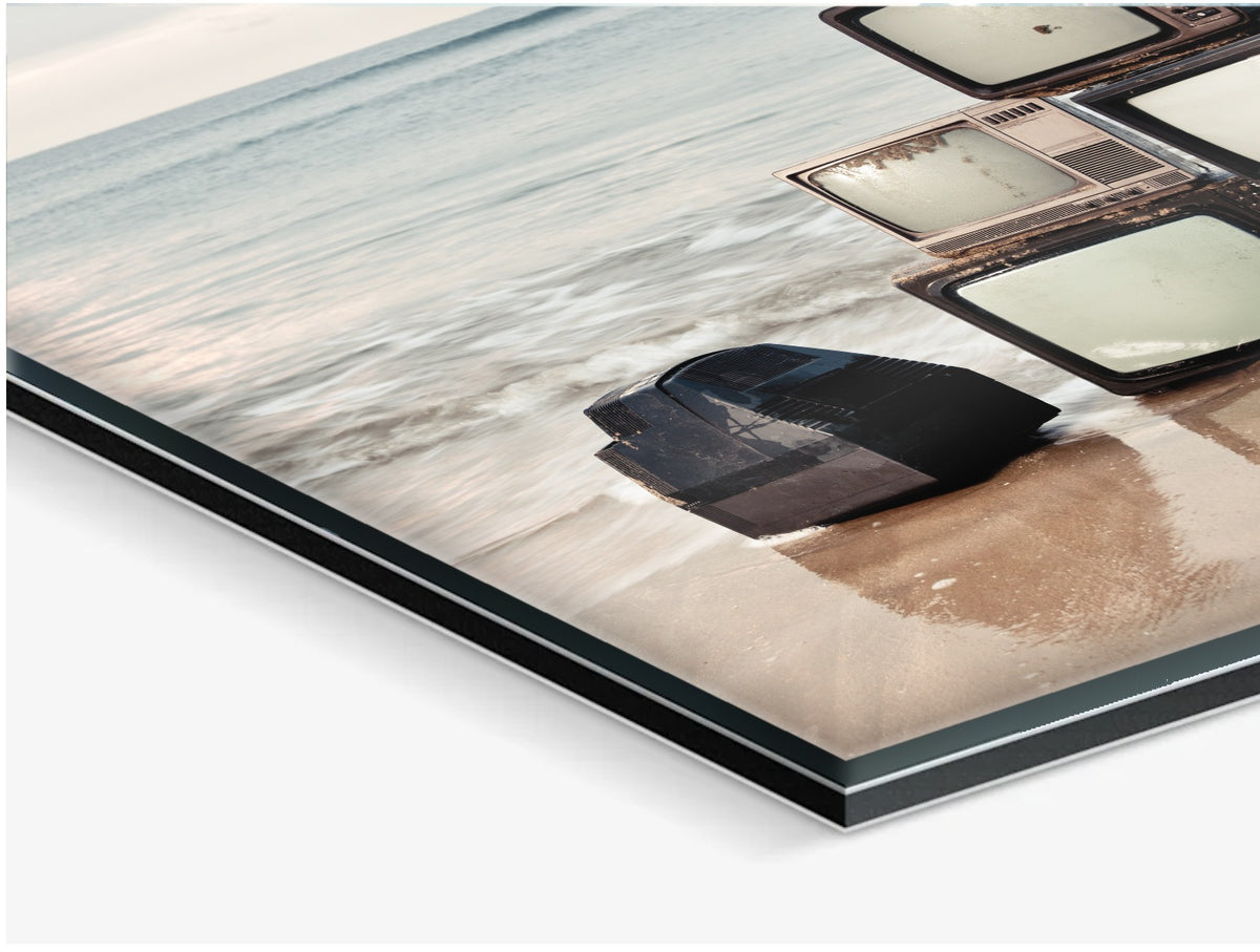Television Project No. 03 — Low Tide — acrylic glass print, corner detail