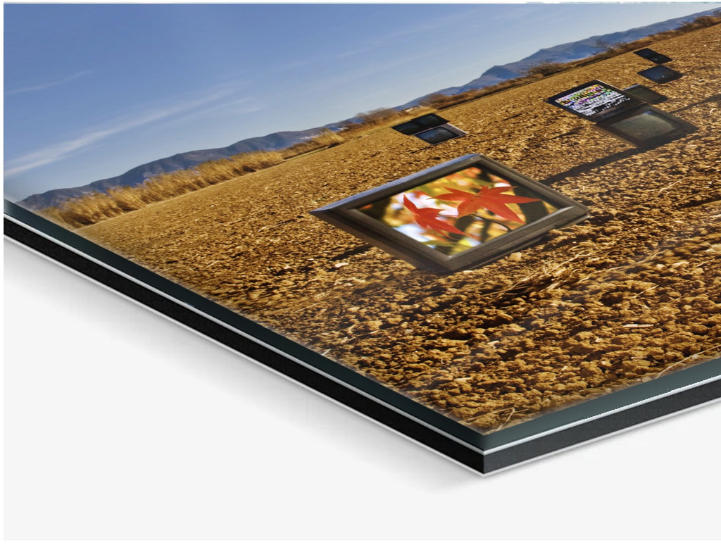 Television Project No. 04 — Harvest of Images — acrylic glass print, corner detail