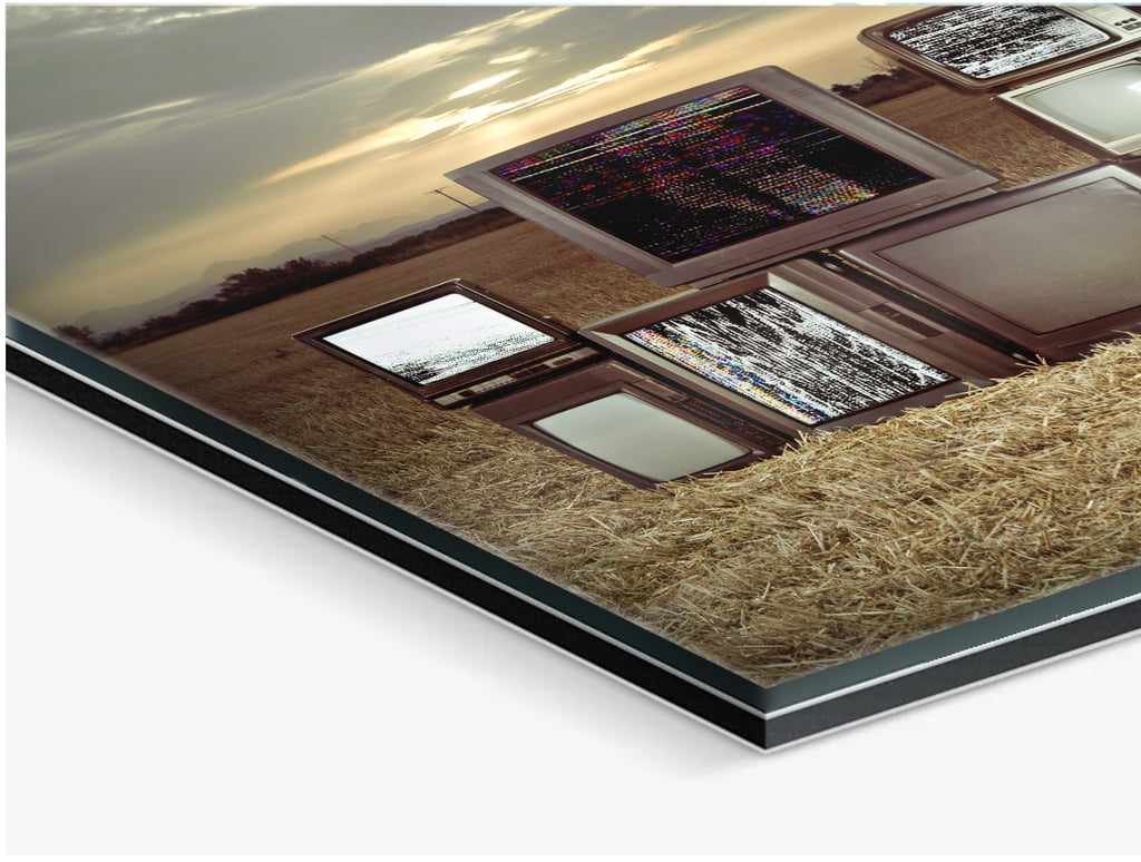 Television Project No. 05 — Static Field — acrylic glass print, corner detail