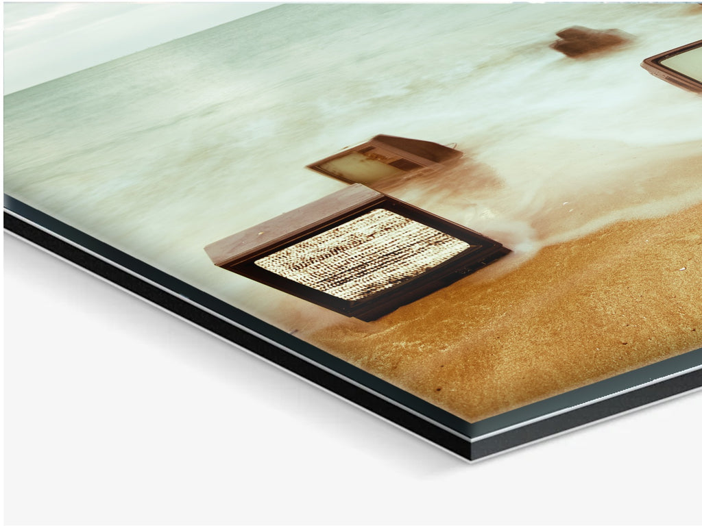 Television Project No. 07 — Undertow — acrylic glass print, corner detail