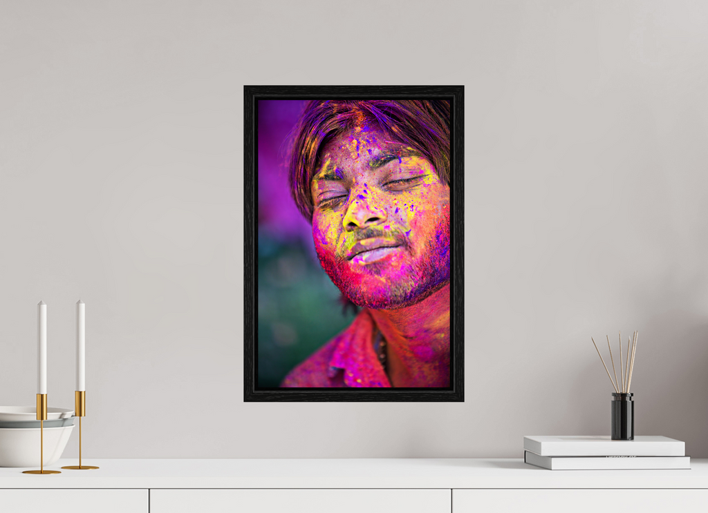 30 x 45 cm, Floater Frame India No. 20 — Eyes Closed
