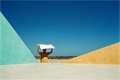 Main image Own Shade — Surreal Ochre and Blue Wall Art | High Noon No. 02