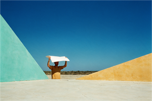 Main image Own Shade — Surreal Ochre and Blue Wall Art | High Noon No. 02