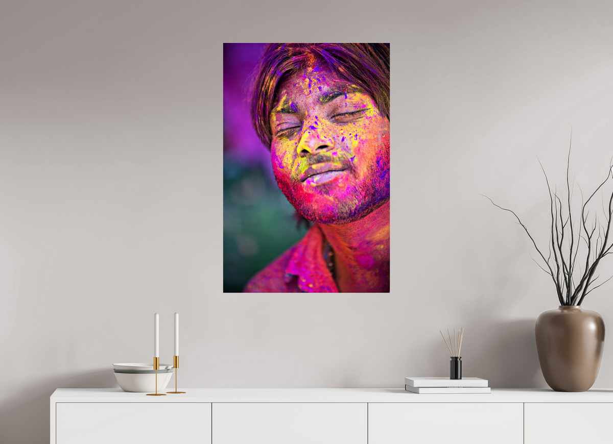 60 x 90 cm, Photo Print Under Acrylic Glass India No. 20 — Eyes Closed