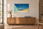 Own Shade print hanging in a sunlit Mediterranean living room