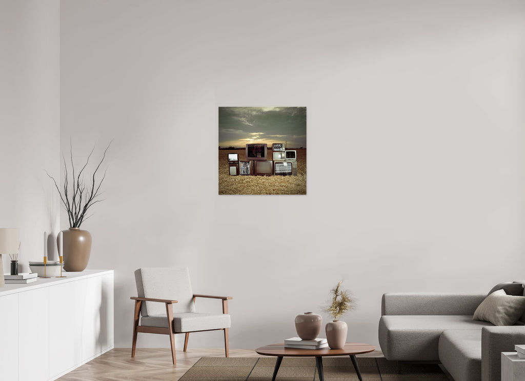70 x 70 cm, Photo Print Under Acrylic Glass Television Project No. 05 — Static Field