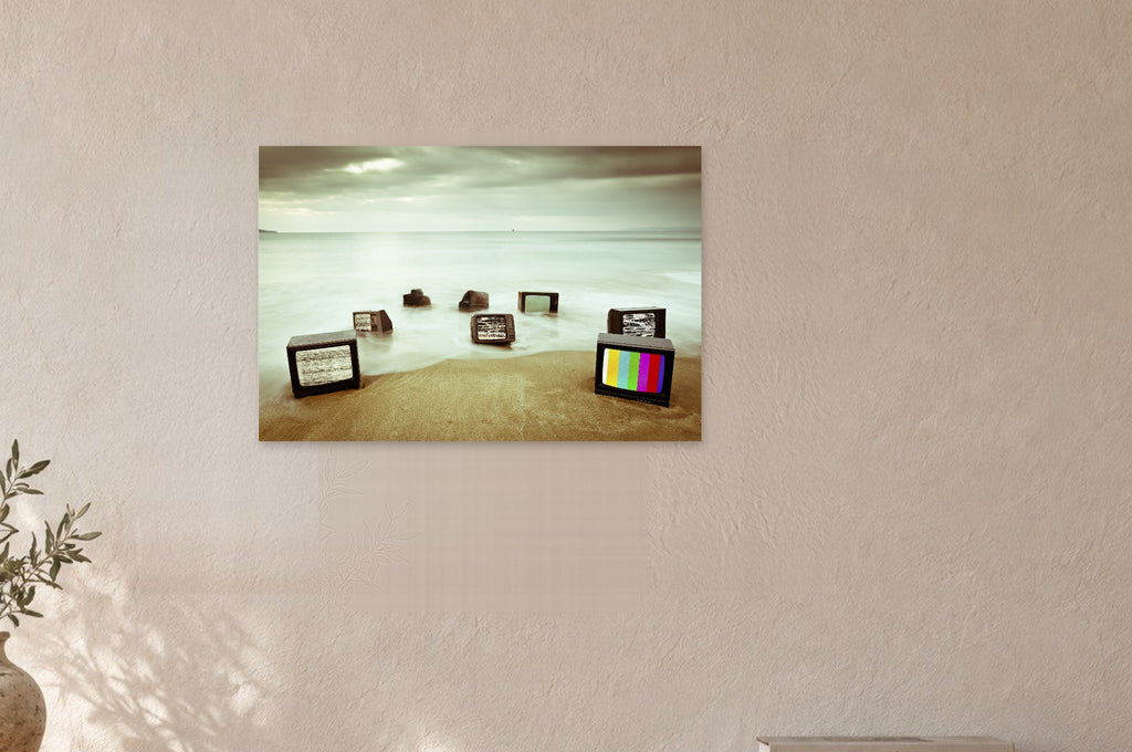 Television Project No. 06 — Drift — close view of the print on a wall
