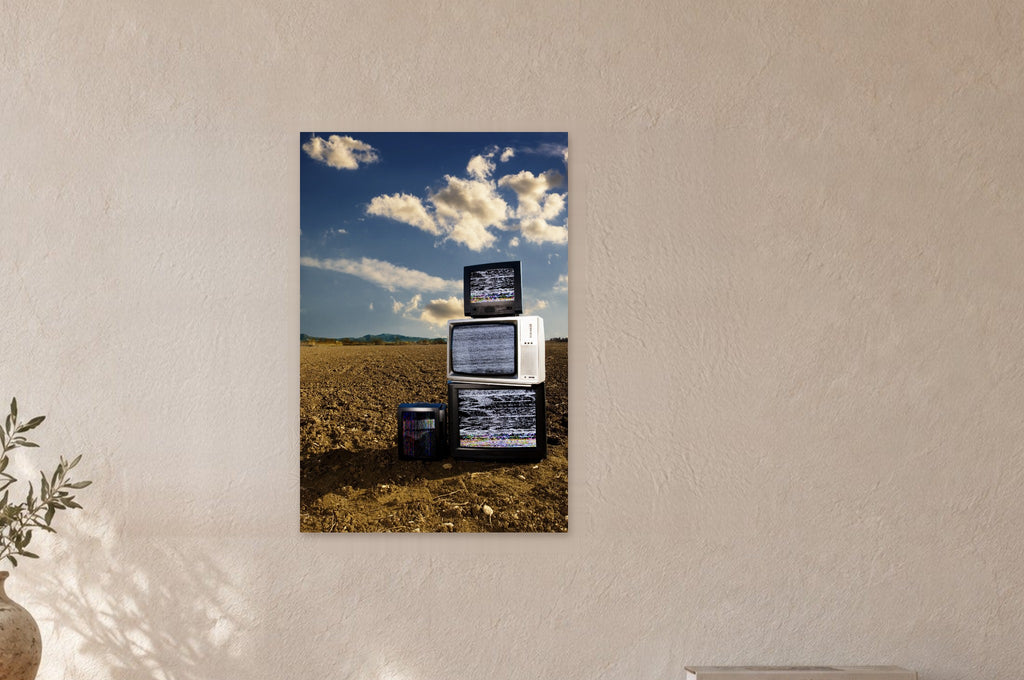 Television Project No. 10 — Cloud Cover — close view of the print on a wall